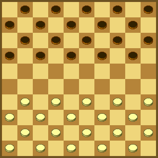 Swedish Draughts piece setup