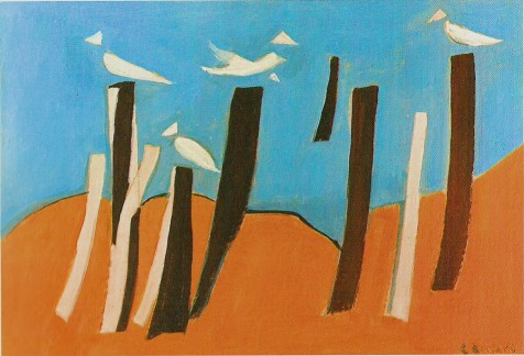 Alexander Camaro: Seagulls at the beach, 1951
